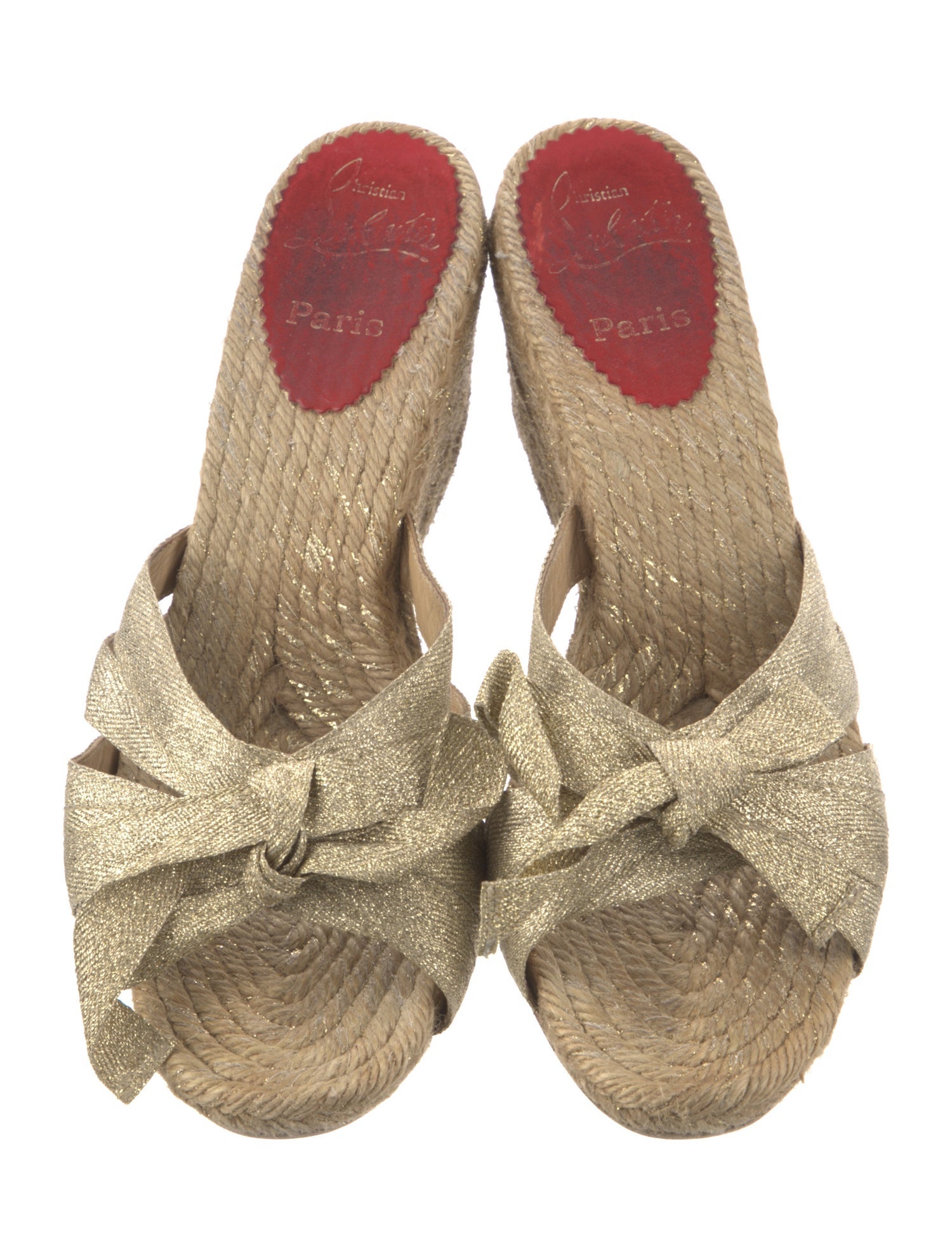 Christian Louboutin Jute Bow Accents Espadrilles